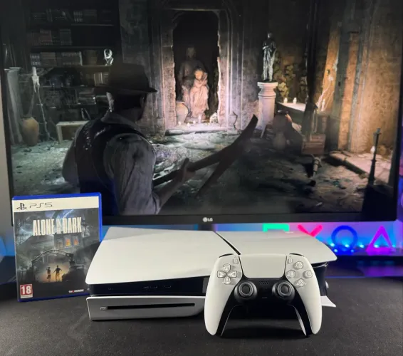 PS5 Slim 1TB mídia física + Controle | impecável + jogo