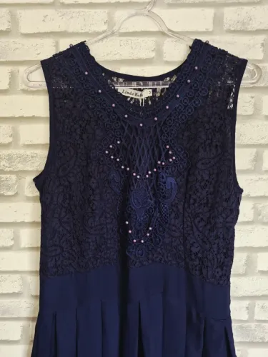 Vestido longo festa azul marinho novo, M