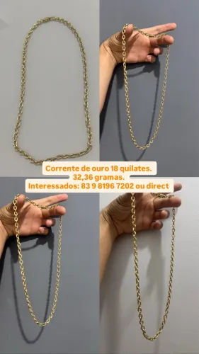 CORRENTE DE OURO 18 QUILATES DE 32,36 GRAMAS.