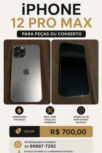 IPHONE 12 PRO MAX PARA RETIRADA DE PEÇAS OU CONCERTO