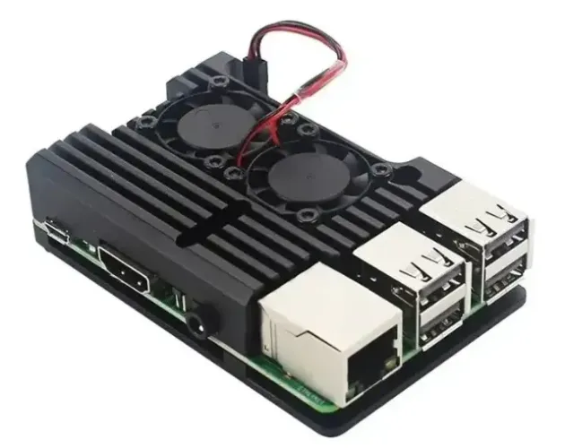 Case De Alumínio C/ Dupla Ventilação P/ Raspberry Pi 3b/3b+