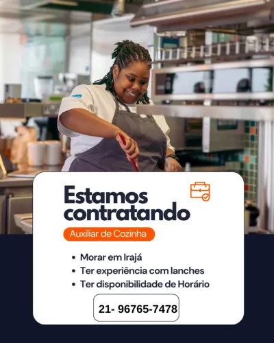 Aux. Cozinha com experiência em lanches e petiscos