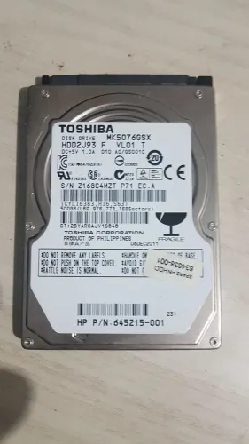 HD Toshiba 500gb 2.5pol para Notebook, PS3, PS4,XBox