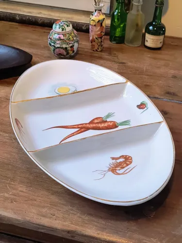 travessa anos 50 vintage antiga cozinha louça Antiquário antigo porcelana prato decoração