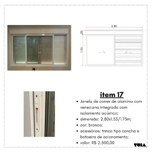 Janela de Vidro Opaco Fixo