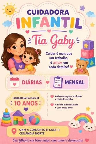 Cuidadora infantil em minha residência 