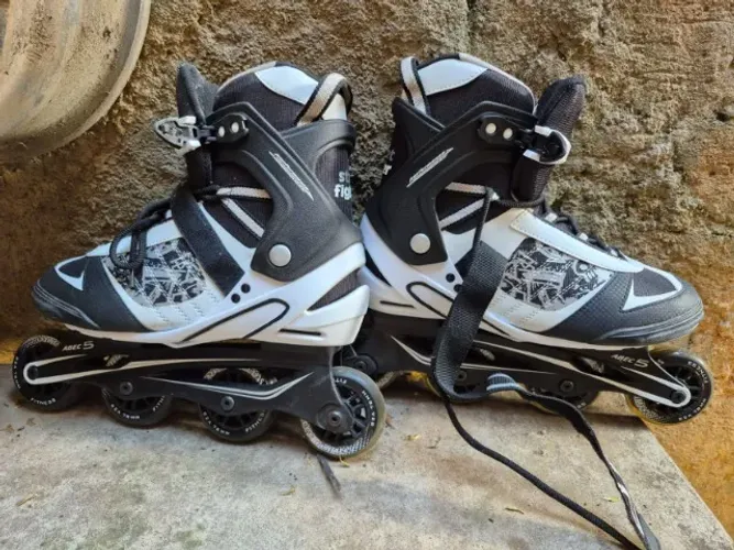 Patins Inline Recreativo Bota Macia (ABEC 5/ Rodas 78 mm) - Pouco Uso