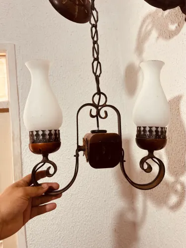 Lustre rústica cúpula de vidro