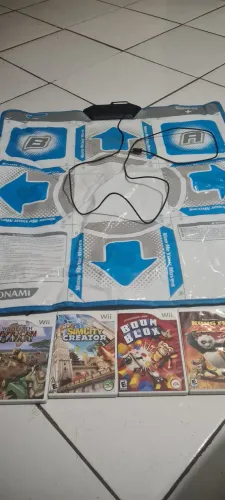 Jogos e tapete de Nintendo Wii