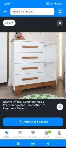 Roupeiro e cômoda infantil