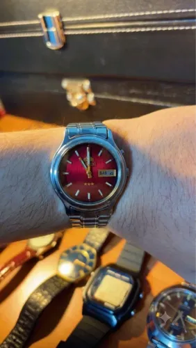 Vintage Orient 3 Estrelas Automático - Mostrador Rubi - Revisado e Impecável!