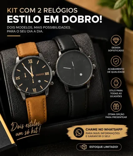 Relógio Masculino De Couro | Elegante e Moderno