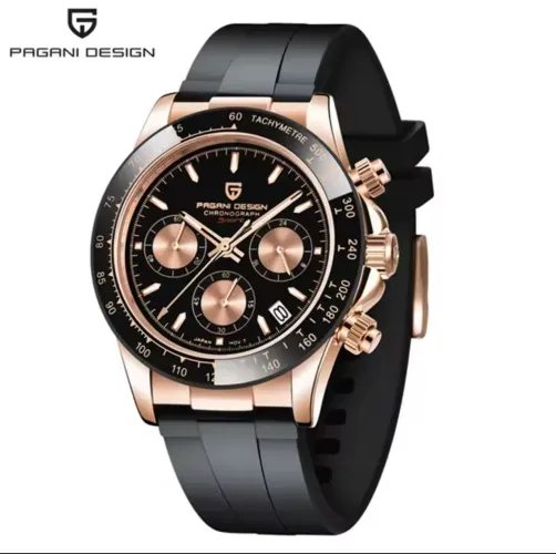Relógio Masculino Pagani Design 1664 Daytona Black Gold