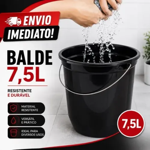 Kit 4 Baldes 7,5L Multiuso Resistentes | Achadinho Shopee | Promoção