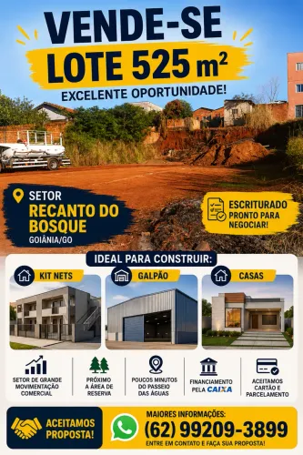 Vende-se Excelente Lote Grande Amplo P Construir ou investir