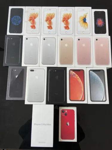 Caixa IPhone 6, 6s, Se, 7, 7 Plus, 8, Xr, 11 Pro Max(CPO) e 13 Mini