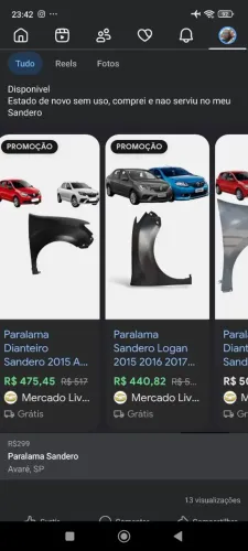 Paralama Sandero direito