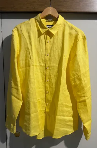 Camisa Linho Ml amarelo sol