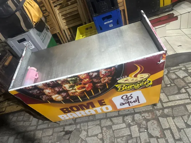 Carrinho inox,multiuso para quem vende comida.