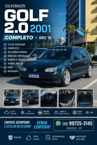 Volkswagen Golf 2.0/ 2.0 MI Flex Comfortline/ Sport 2001