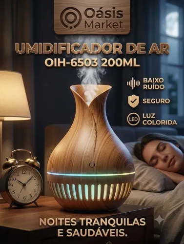 Umidificador e aromatizador de ar 200ml