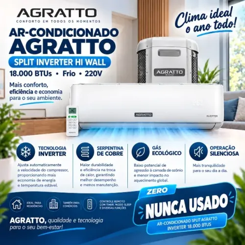 Ar Condicionado Split Inverter Agratto 18 mil