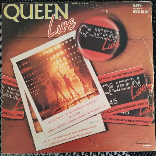 LP Disco de Vinil Queen - Live 1985 Rock In Rio Brazil Freddie Mercury Brian May Som Livre