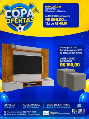 Painel Búzios para TV até 55 Polegadas