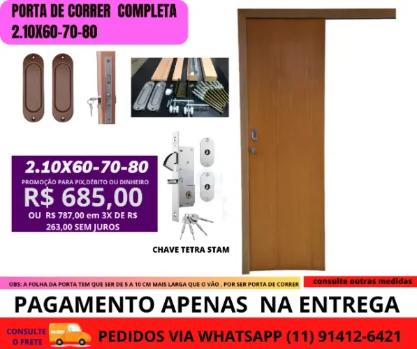 porta de correr madeira - complet 41