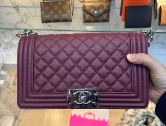 Bolsa clássica vinho preta vinho 