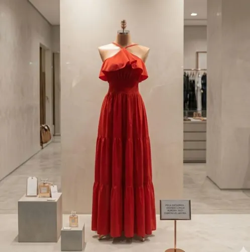 Vestido vermelho longo
