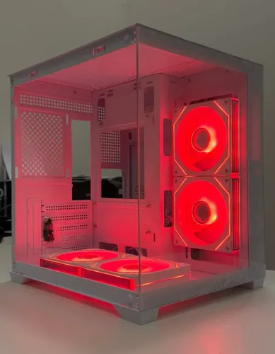 Gabinete aquário branco com 04 fans- NOVO