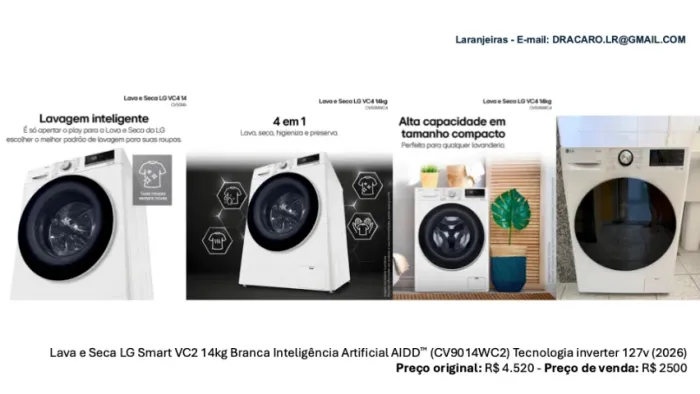 Lava e Seca LG Smart VC2 14kg