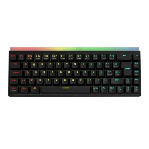 Teclado Mecânico Gamer PCYes Shiyan White Ghost, RGB, Switch Outemu Red, 60%, ABNT2, Preto