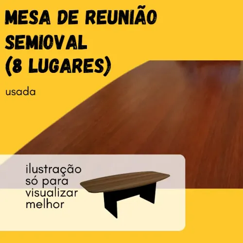 Mesa grande de reunião (semioval) 