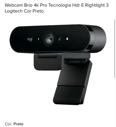 Camera Webcam Brio 4k Pro Tecnologia Hdr E Rightlight 3 Logitech