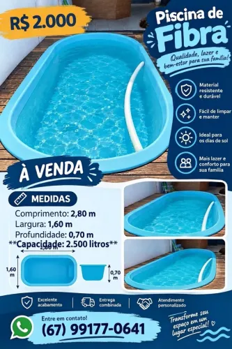 PISCINA DE FIBRA 2.000$
