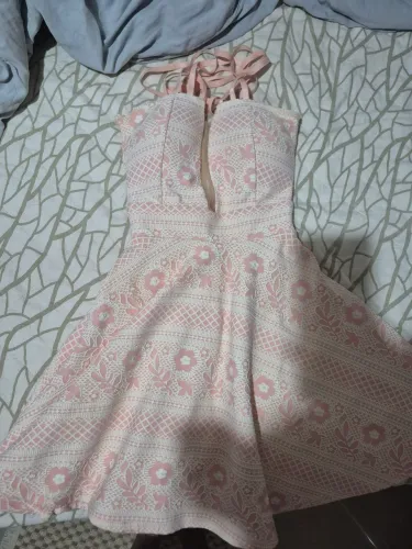 vestido rosa para festa marca credencial