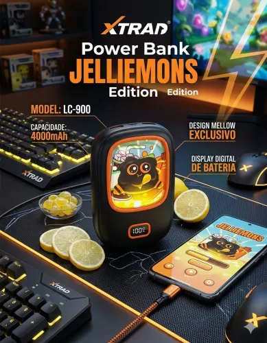 ?Carregador Portátil Power Bank Xtrad 4000mAh Jelliemons LC-900 Com Display Digital
