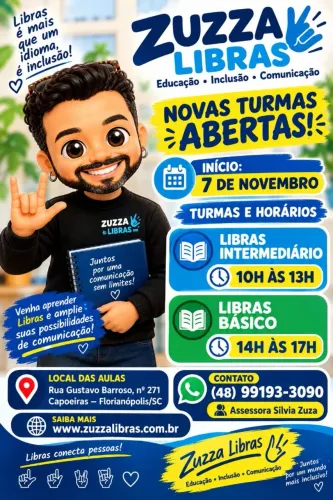 CURSOS DE LIBRAS ( Língua Brasileira de Sinais).