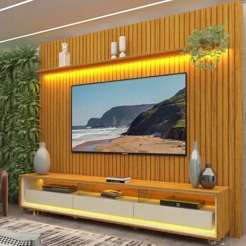 Rack com Painel para TV até 90 Polegadas LED 3 Gavetas Nobre Clean 100% MDF -