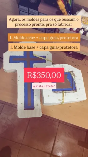 Molde + Capa para Cruz e base - Arte Sacra