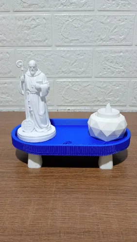 KIT SÃO BENTO COM PORTA TERÇOS AZUL