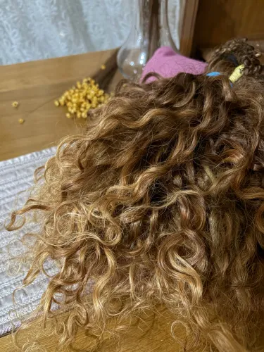 Cabelo humano cacheado loiro