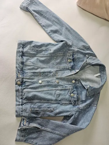 Jaqueta Jeans Zara Com Strass Brilho G Veste 42 44