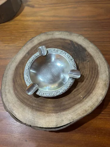 cinzeiro vintage de aço inox