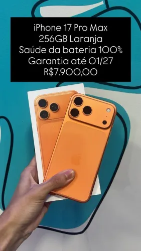 iPhone 17 Pro Max / 256GB / laranja / Garantia Apple até 01/2027 / Loja física