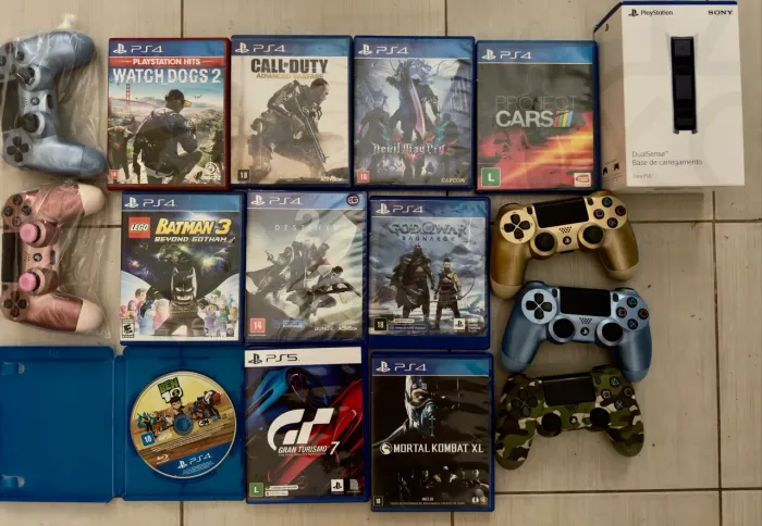 Jogos e controle ps4 ps5