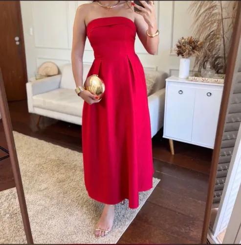 Vestido rodado vermelho, Novo! 