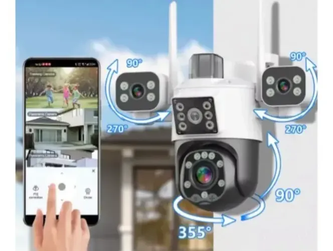 Câmera speed dome de segurança área externa 9MP visão noturna (Unica com 3 câmeras)